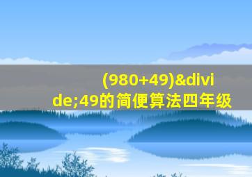 (980+49)÷49的简便算法四年级