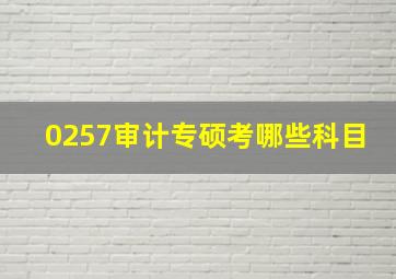 0257审计专硕考哪些科目