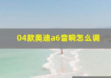 04款奥迪a6音响怎么调