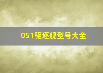 051驱逐舰型号大全