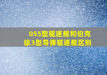 055型驱逐舰和伯克级3型导弹驱逐舰区别