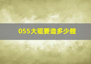 055大驱要造多少艘