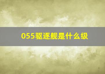 055驱逐舰是什么级