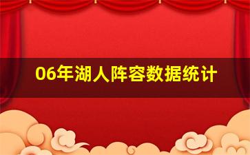 06年湖人阵容数据统计