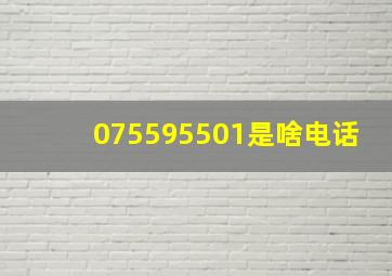 075595501是啥电话