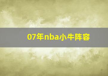 07年nba小牛阵容