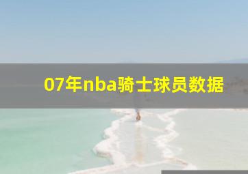 07年nba骑士球员数据