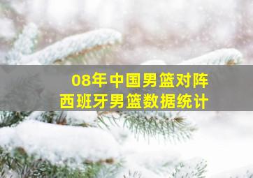 08年中国男篮对阵西班牙男篮数据统计