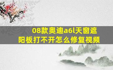 08款奥迪a6l天窗遮阳板打不开怎么修复视频