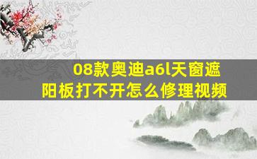 08款奥迪a6l天窗遮阳板打不开怎么修理视频