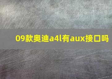 09款奥迪a4l有aux接口吗