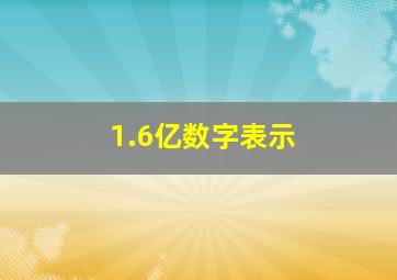 1.6亿数字表示