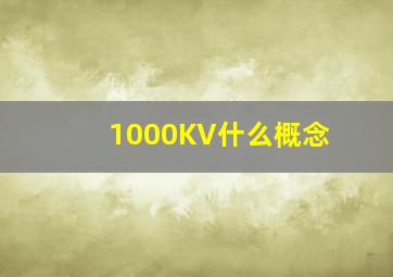 1000KV什么概念