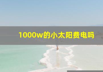 1000w的小太阳费电吗