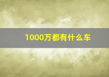 1000万都有什么车