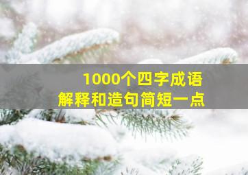 1000个四字成语解释和造句简短一点