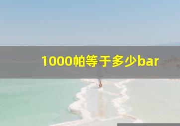 1000帕等于多少bar