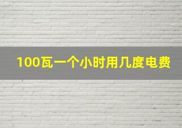 100瓦一个小时用几度电费