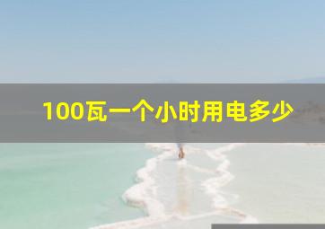 100瓦一个小时用电多少