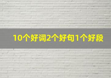 10个好词2个好句1个好段