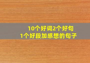 10个好词2个好句1个好段加感想的句子