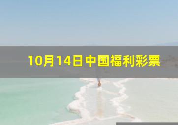 10月14日中国福利彩票