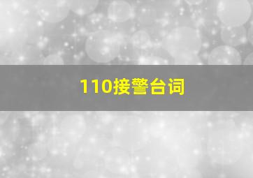 110接警台词