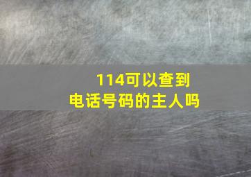 114可以查到电话号码的主人吗