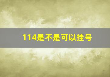 114是不是可以挂号