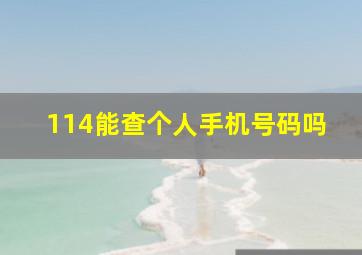 114能查个人手机号码吗