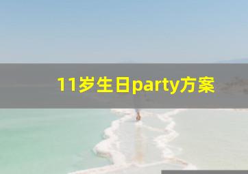 11岁生日party方案