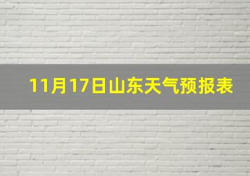 11月17日山东天气预报表