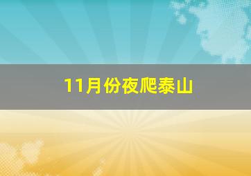 11月份夜爬泰山