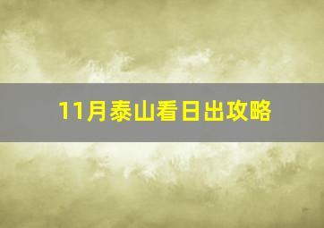 11月泰山看日出攻略