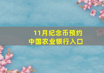 11月纪念币预约中国农业银行入口