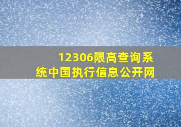 12306限高查询系统中国执行信息公开网