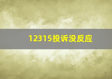 12315投诉没反应