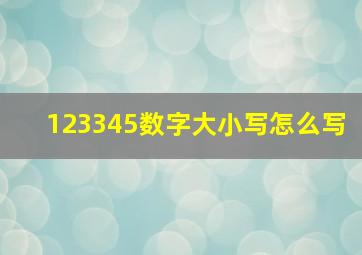 123345数字大小写怎么写