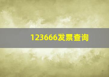 123666发票查询