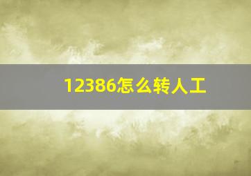 12386怎么转人工