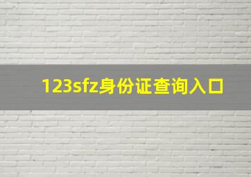 123sfz身份证查询入口