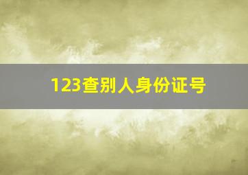 123查别人身份证号