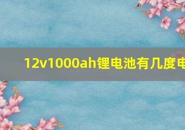 12v1000ah锂电池有几度电