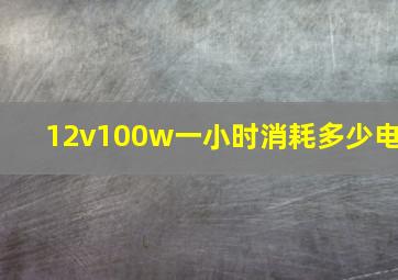 12v100w一小时消耗多少电