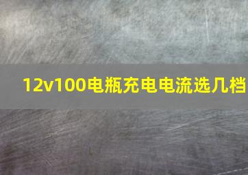 12v100电瓶充电电流选几档