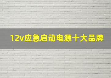 12v应急启动电源十大品牌