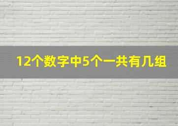 12个数字中5个一共有几组