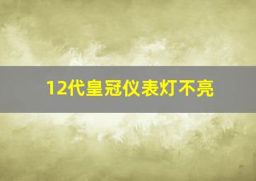 12代皇冠仪表灯不亮