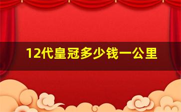 12代皇冠多少钱一公里