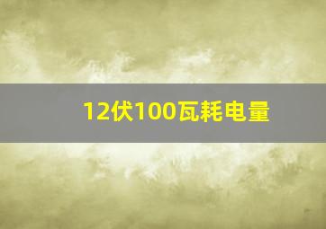 12伏100瓦耗电量